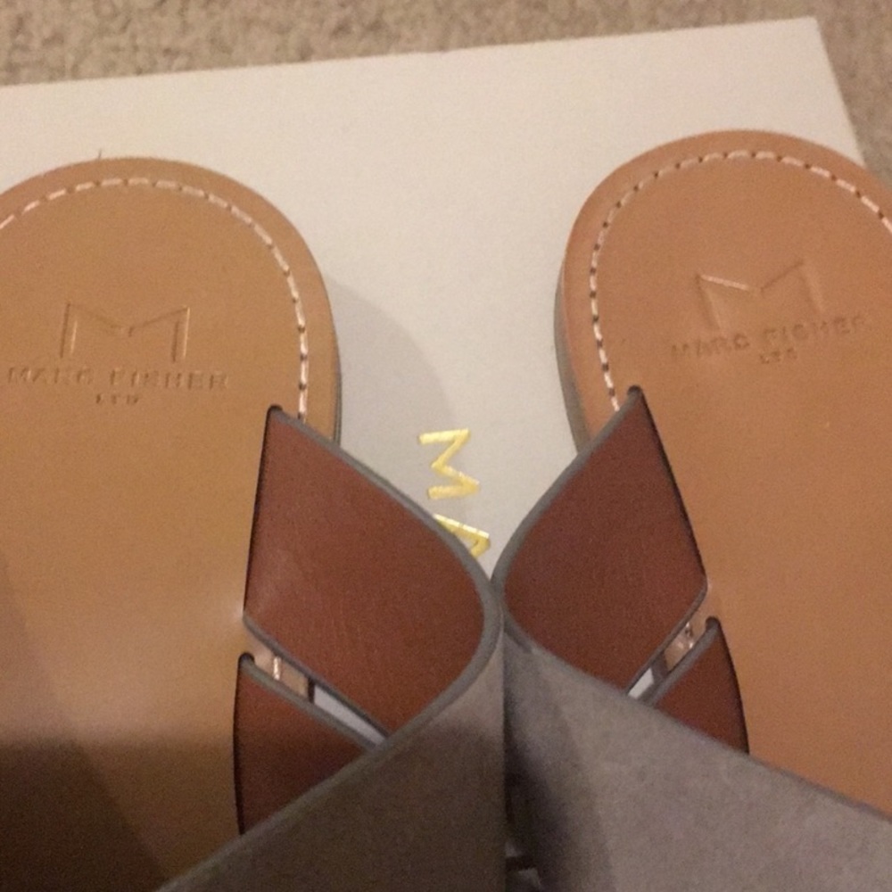 Marc Fisher Gray Suede Raida Sandals - Picture 2 of 5